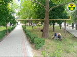 В Мелитополе продолжаются работы по содержанию общественных территорий.