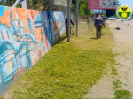 В Мелитополе продолжаются работы по содержанию общественных территорий.